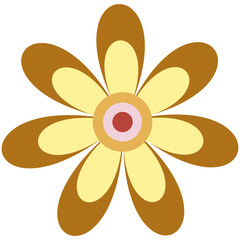 Simple bright floral element for design. Single round flower