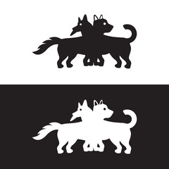 Dog animal logo template design . icon logo . silhouette logo 