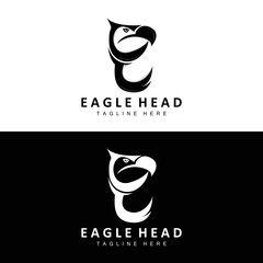 Eagle Head Logo Design, Flying Feather Animal Wings Vector, Product Brand Icon Illustration