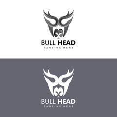 Bull Head Logo, Farm Animal Vector, Livestock Illustration, Company Brand Icon