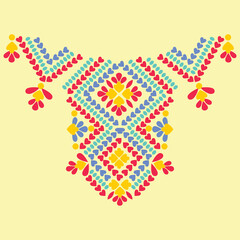 Ethnic Neck Embroidery for fashion and other uses in vector
