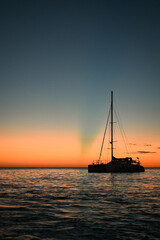 Fototapeta premium Sunset and boat in Jamaica