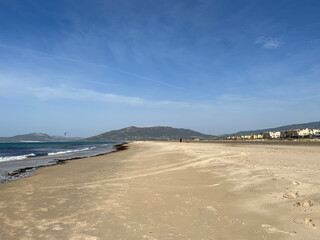 The town Tarifa and Los Lances Beach