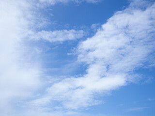 Blue Sky white Cloud Background, Sunlight Day with Sky Wallpaper Backdrop,Mockup Nature Landscape Free Space Backdrop,Card or Poster for Environment Protection.