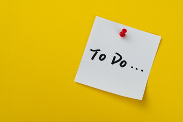 To do list on yellow background
