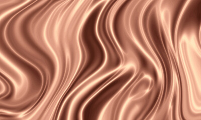 Liquid copper texture background design with smooth waves.