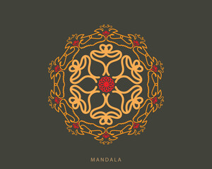 vector colorful mandala with floral shapes