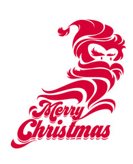 Merry Christmas typography composition. for postcards, prints, posters