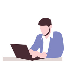 Man With Laptop Illustration