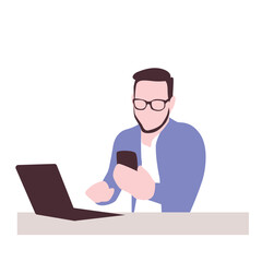 Man With Laptop Illustration