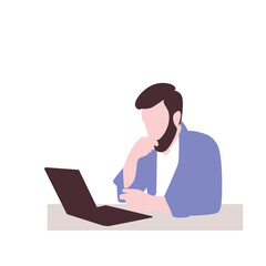 Man With Laptop Illustration