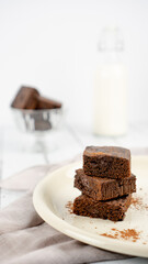 Brownie stack on a plate