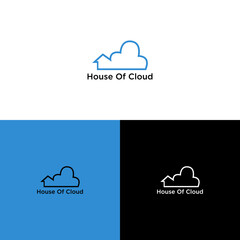 The combination of home and cloud forms a simple logo