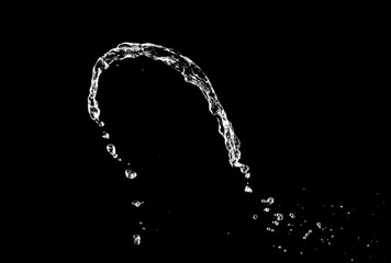Fototapeta na wymiar Splash of fresh water on black background