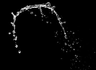 Fototapeta na wymiar Splash of fresh water on black background