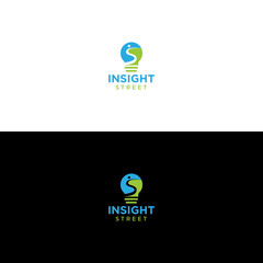 Insight Street Lamp Logo Design Template Conceptual