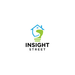Insight Street Lamp Logo Design Template Conceptual