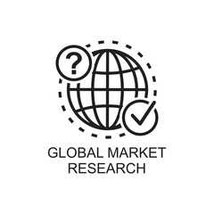 Fototapeta premium global market research icon , business icon