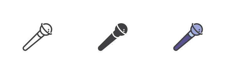 Microphone different style icon set