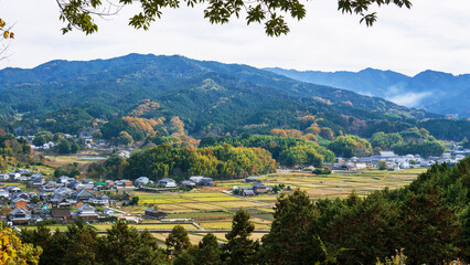 甘樫丘展望台から見る明日香村と万葉展望台【国営飛鳥歴史公園】日本奈良県 © yumiko