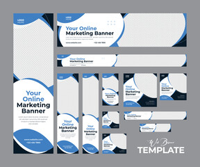 Digital marketing web banner social media post design template set
