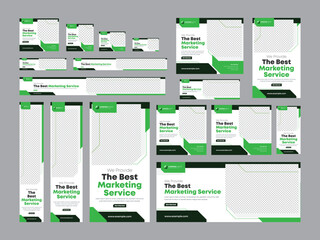 Digital marketing web banner social media post design template set