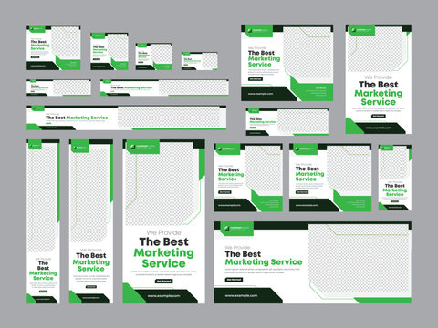 Digital marketing web banner social media post design template set