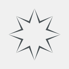 Eight pointed Star Classic rating icon web quality vector illustration cut
