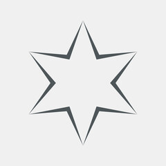 Six pointed Star Classic rating icon web quality vector illustration cut