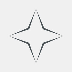 Four pointed Star Classic rating icon web quality vector illustration cut