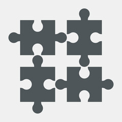 Puzzle simple piece template quality vector illustration cut