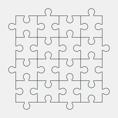 Puzzle simple piece template quality vector illustration cut