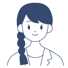 Female doctor character vector illustration in flat color design