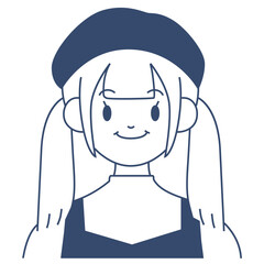 Happy female character vector illustration in flat color design