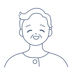 Happy old man character vector illustration in flat color design