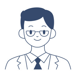 Male doctor character vector illustration in flat color design