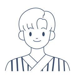 Male with yukata character vector illustration in flat color design