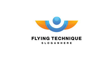 flying technique logo gradient colorful
