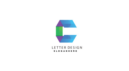 letter design logo gradient colorful
