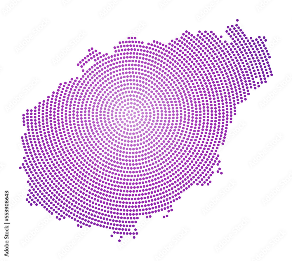 Poster hainan dotted map. digital style shape of hainan. tech icon of the island with gradiented dots. capt