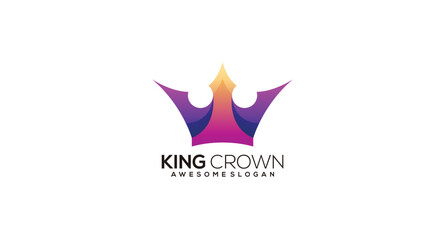 crown logo gradient colorful