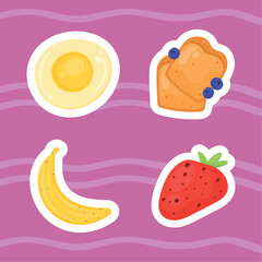 four breakfast fresh ingredients