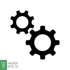 Gear icon. Cog, wheel, cogwheel, mechanism, engineering, mechanical, industry, technology concept. Simple flat style. Vector illustration design isolated on white background. EPS 10.