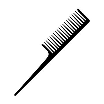 Hair combs vector icon. Hairbrush silhouette isolated on white background.