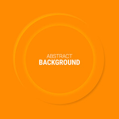Obraz premium Vector abstract background with 3d circle and gradient shadow. Round frame in orange.