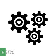 Gear icon. Cog, wheel, cogwheel, mechanism, engineering, mechanical, industry, technology concept. Simple flat style. Vector illustration design isolated on white background. EPS 10.