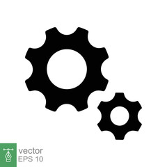 Gear icon. Cog, wheel, cogwheel, mechanism, engineering, mechanical, industry, technology concept. Simple flat style. Vector illustration design isolated on white background. EPS 10.