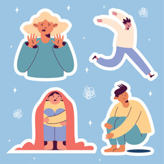 four persons suffering phobias