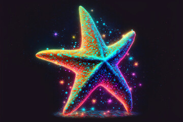 Sparkly Starfish Generative AI Composite