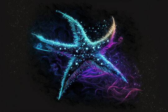 Starry Starfish Generative AI Composite
